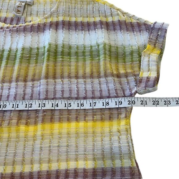 Anthropologie Dolan Multicolor Rainbow Knit Blouse, M - Picture 8 of 10